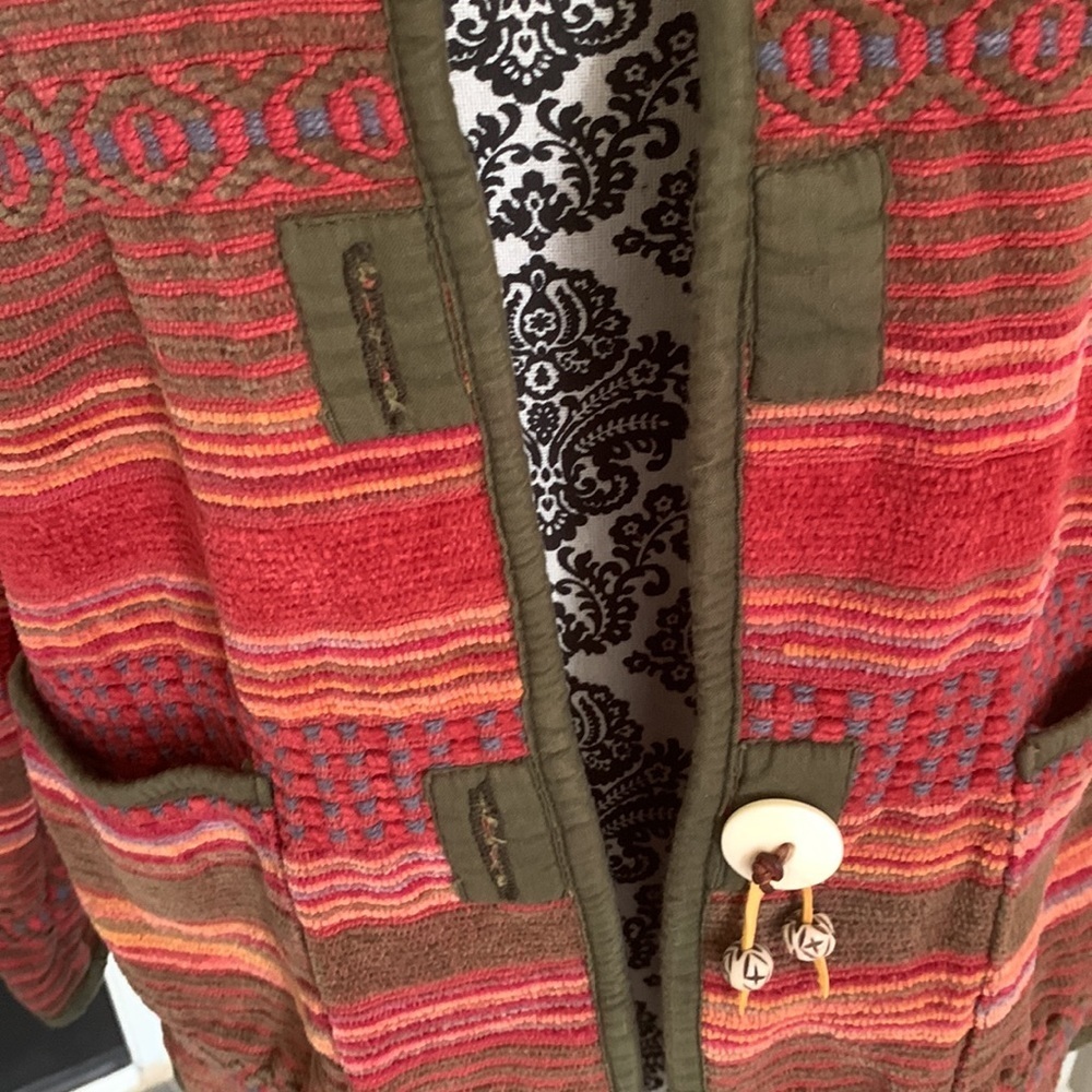 Flashback Stripe Tapestry Buttoned Jacket - image 8